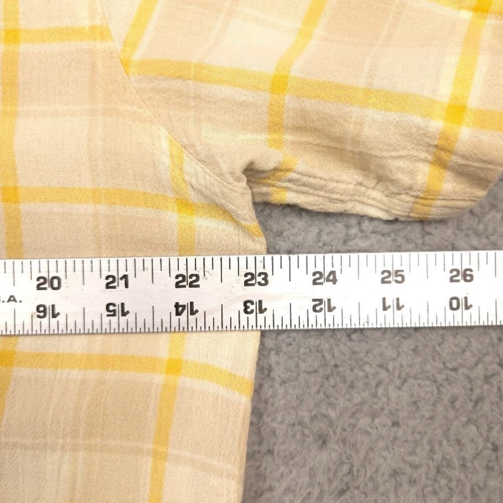Patagonia Mens Organic Cotton Shirt XL Yellow Plaid Short Sleeve Western Style - Picture 4 of 12